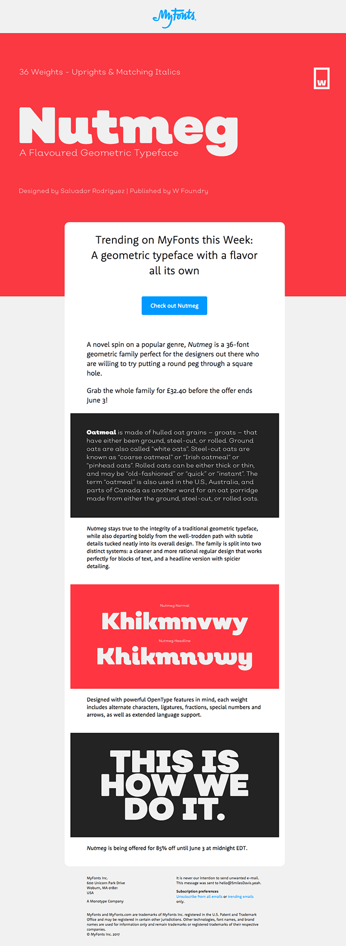 Introducing Nutmeg – nuggety take on the geometric sans