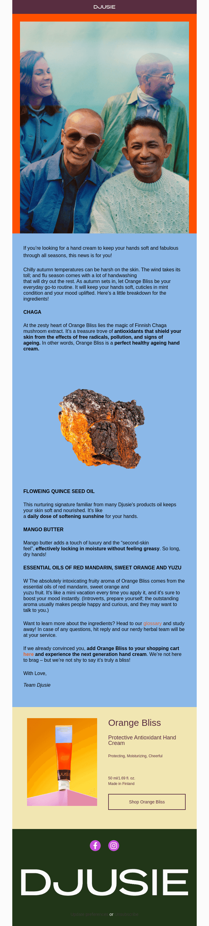 Introducing the active ingredients of ORANGE BLISS