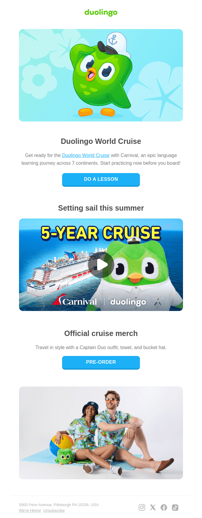🛳️ Introducing the Duolingo World Cruise