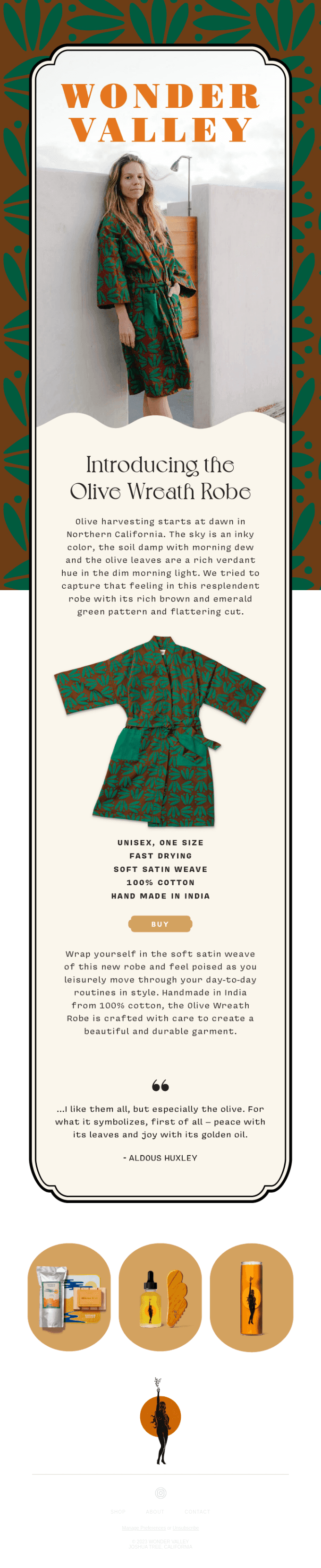 Introducing the Olive Wreath Robe
