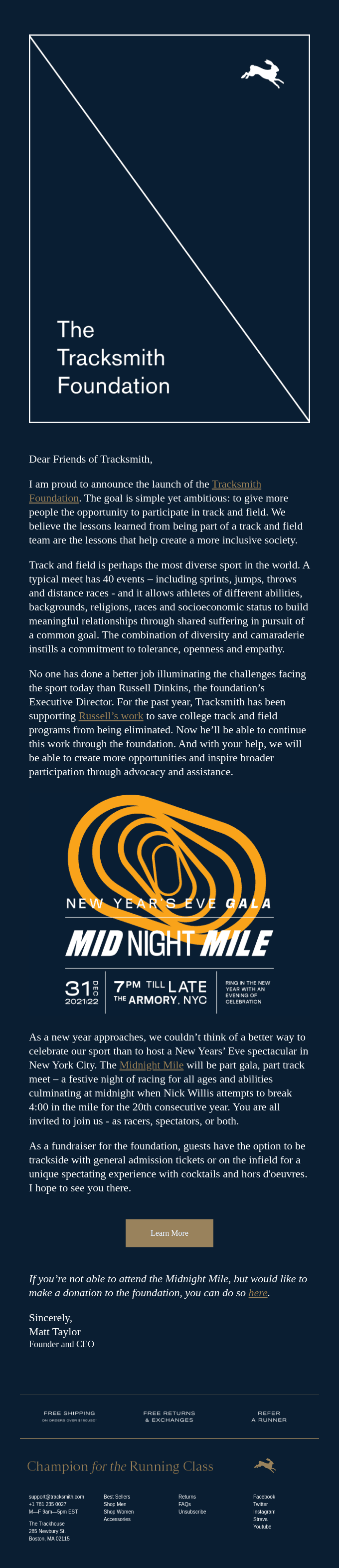 Introducing the Tracksmith Foundation