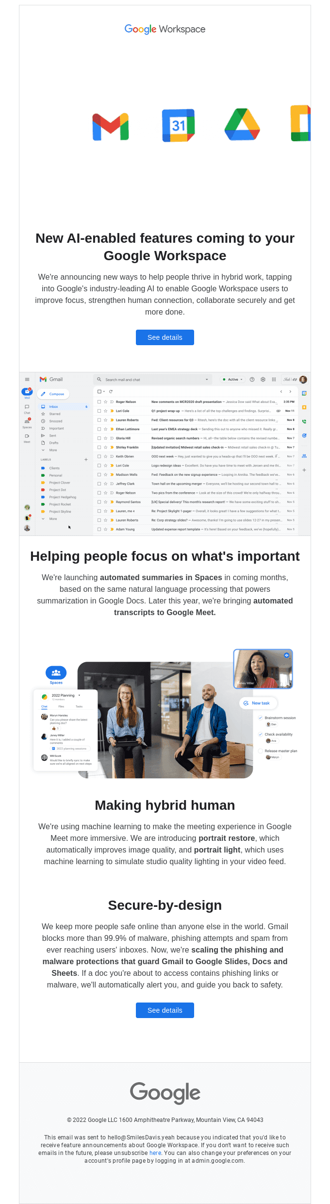 I/O 2022 announces new Google Workspace features