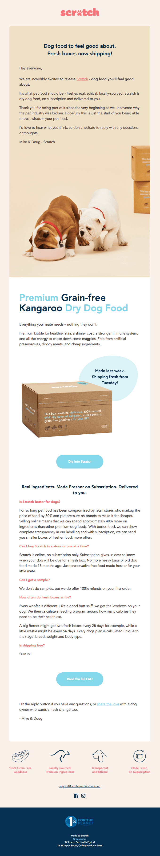 It’s here. Dog food you can feel good about!
