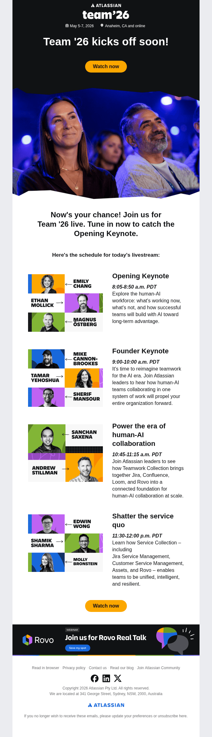 🥳 It's time! Team '26 livestream starts soon