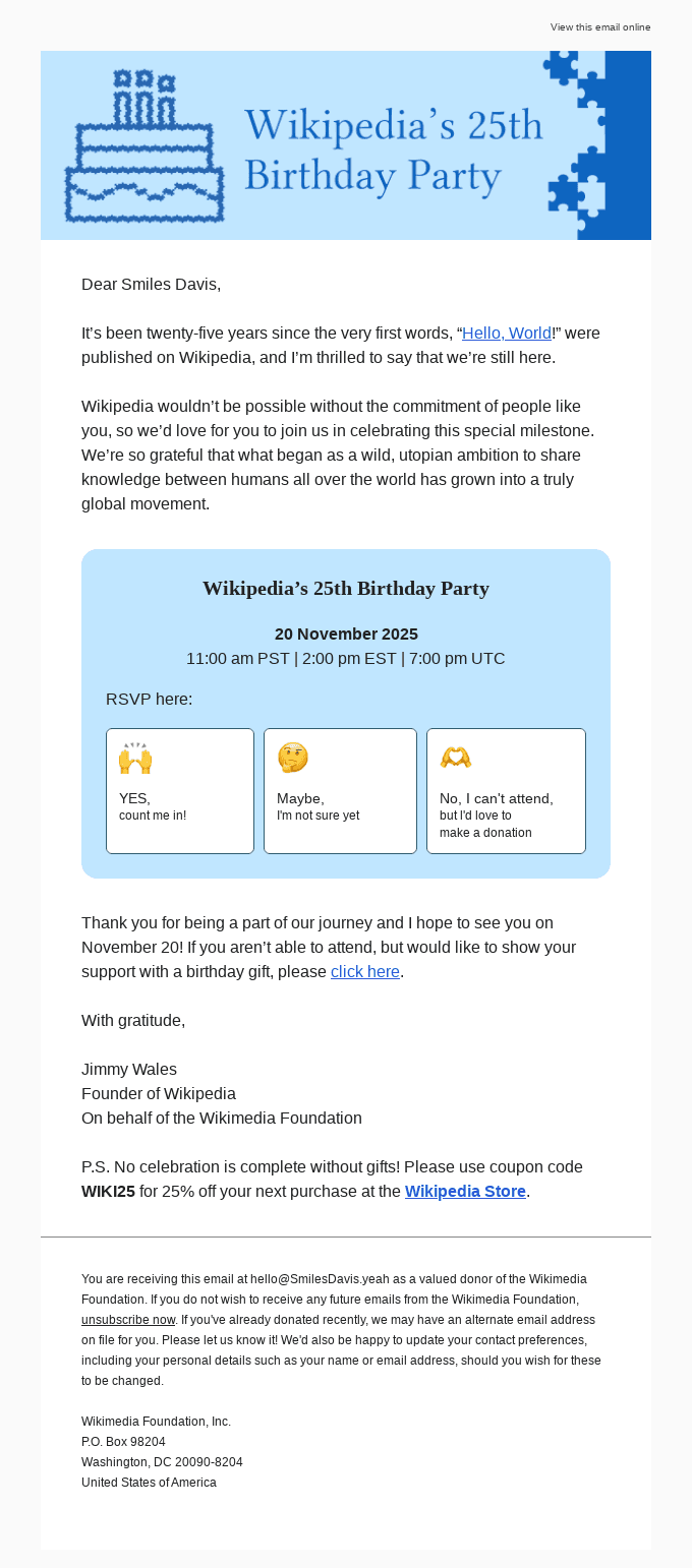 It’s Wikipedia’s 25th birthday - let’s party! 🎉