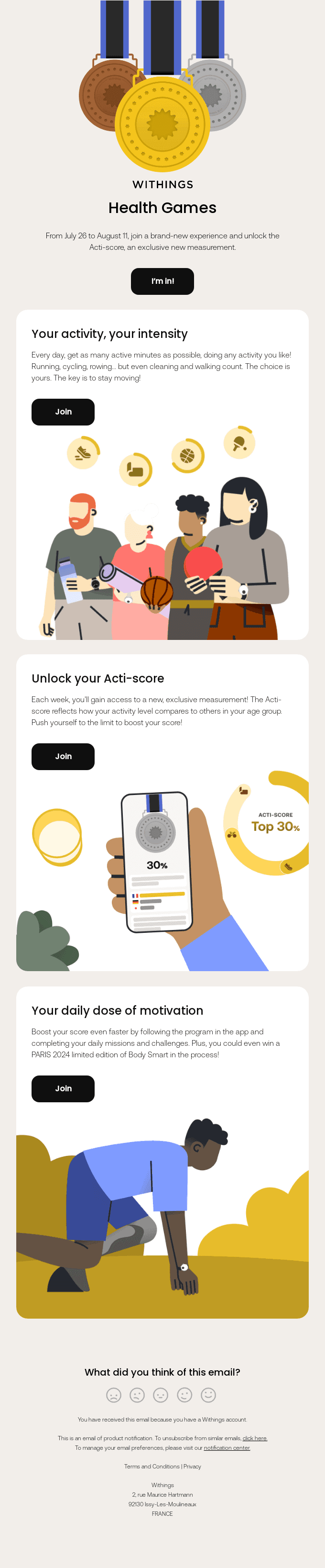 Join an exclusive challenge and discover your Acti-score