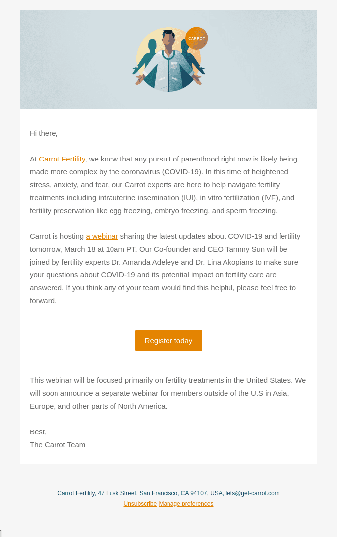 Join our webinar tomorrow: What you need to know about COVID-19 and fertility