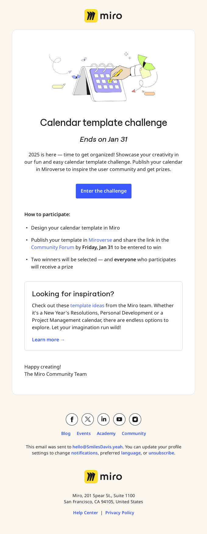 Join the Calendar Template Challenge & win!