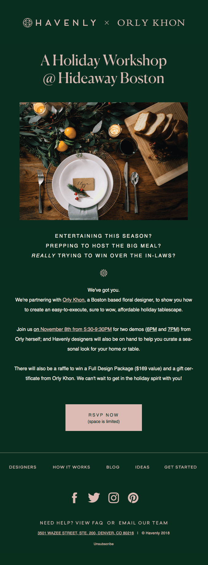Join us! A festive workshop @ Hideaway Boston