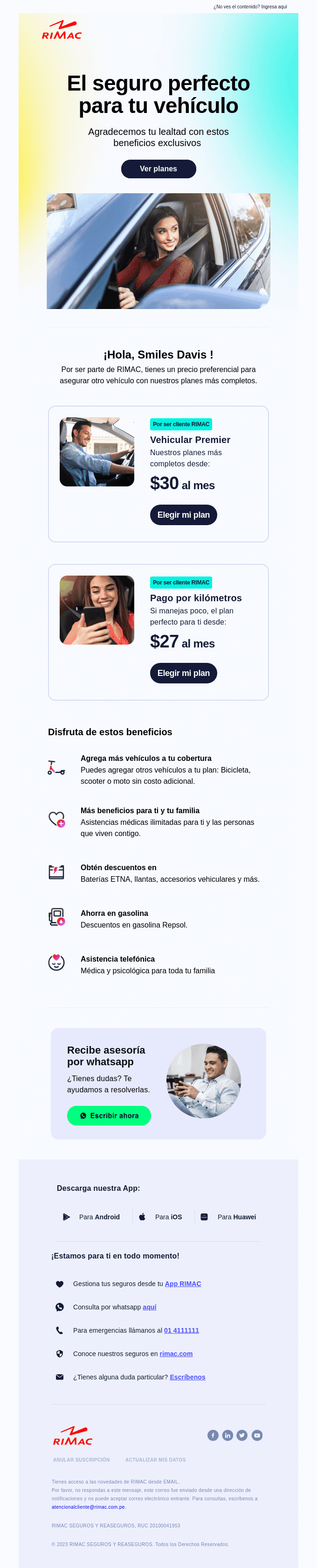 ¡Smiles Davis, agradecemos tu lealtad con esta oferta exclusiva para tu vehículo!