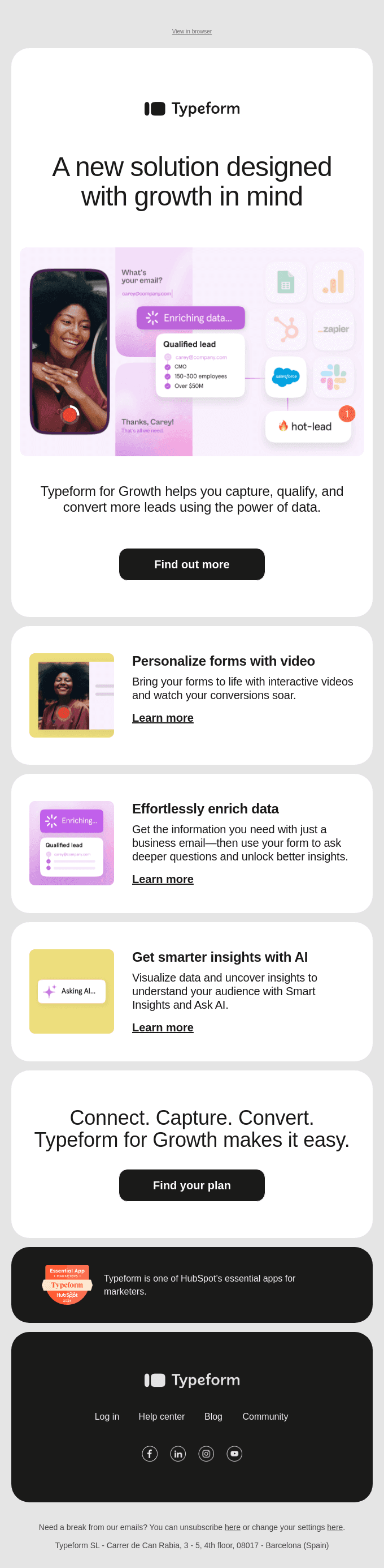 Just launched: Typeform for Growth 📈️