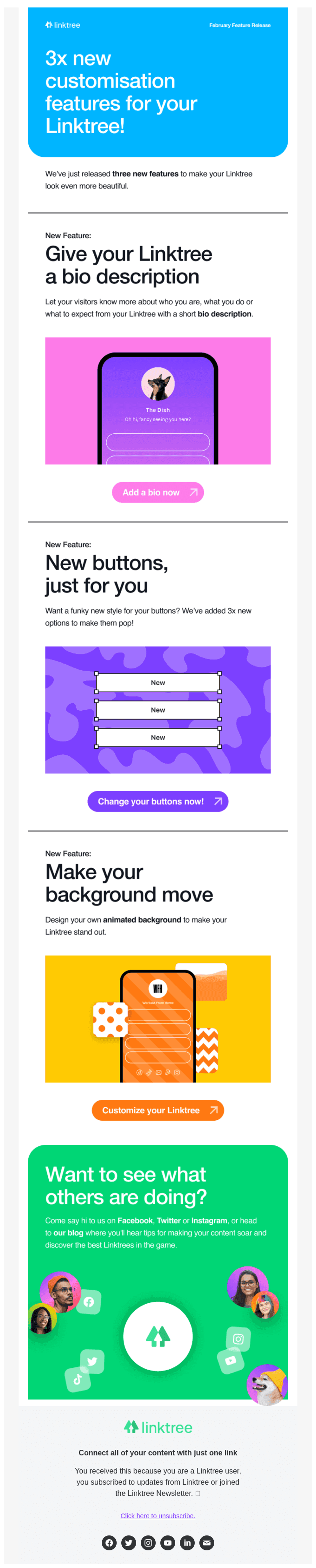 Just released! 3 new customization features for your Linktree 🎨