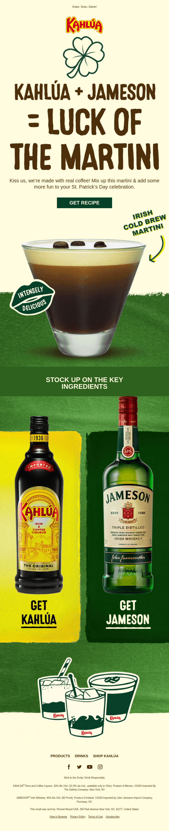 Kahlúa + Jameson = One ☘️ EPIC ☘️ drink