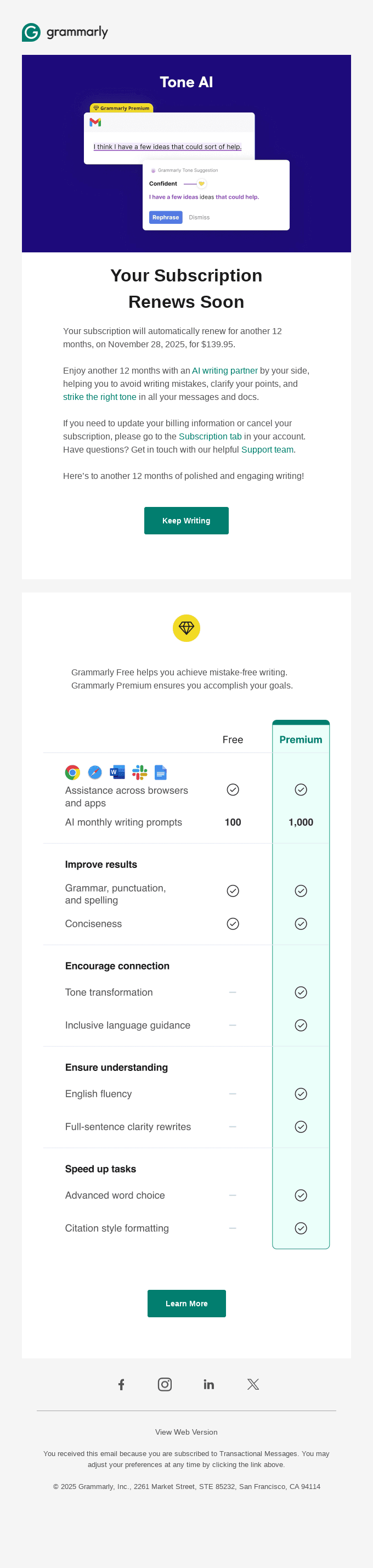 Keep experiencing premium benefits — renewal is on the way