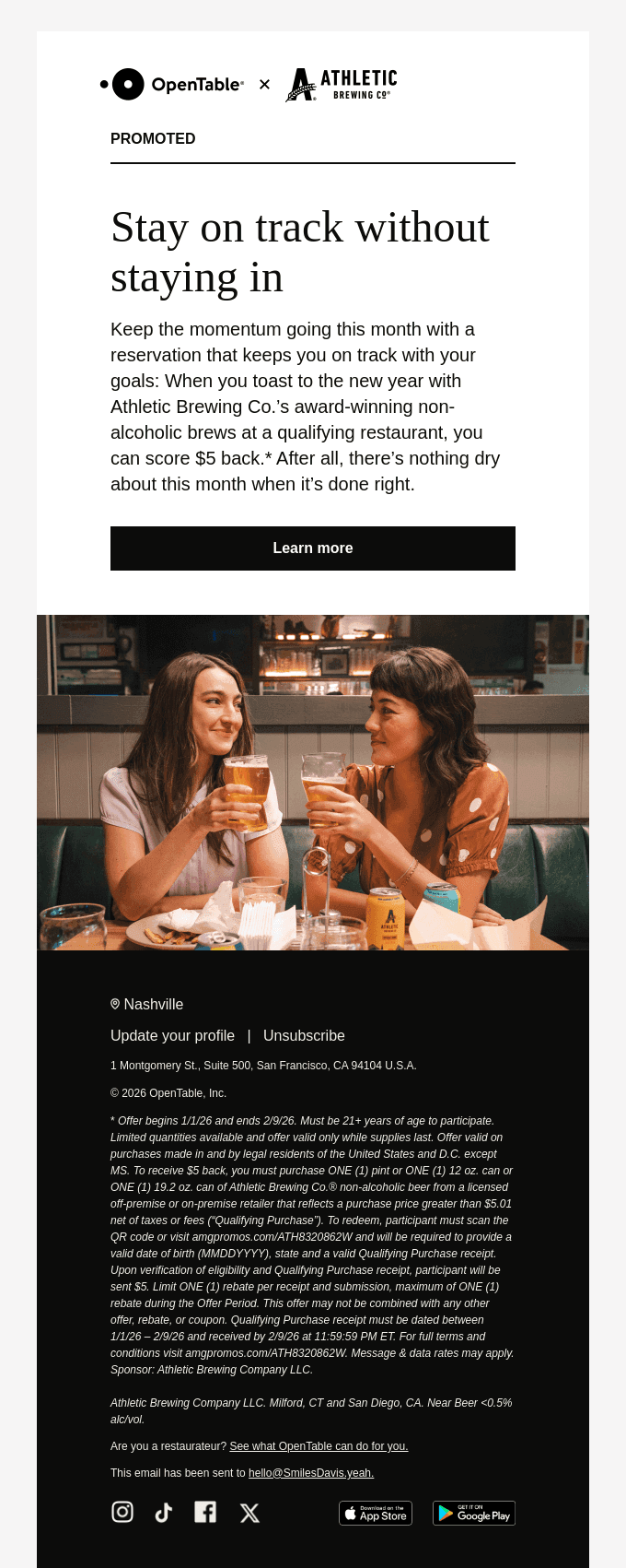 Keep your resolutions with Athletic Brewing
