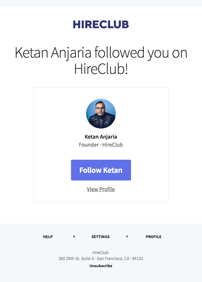 Ketan Anjaria followed you on HireClub
