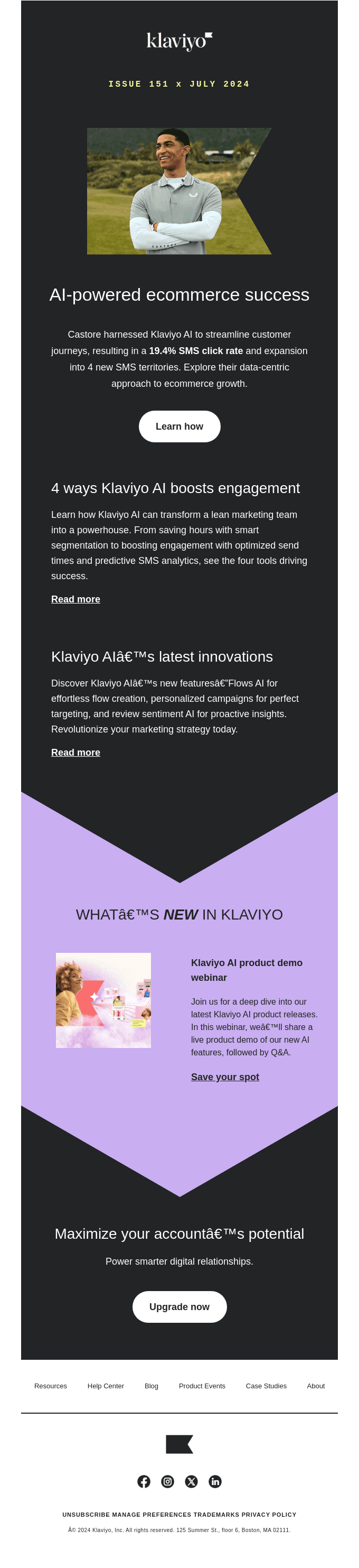 Klaviyo AI: Castore's recipe for ecommerce growth