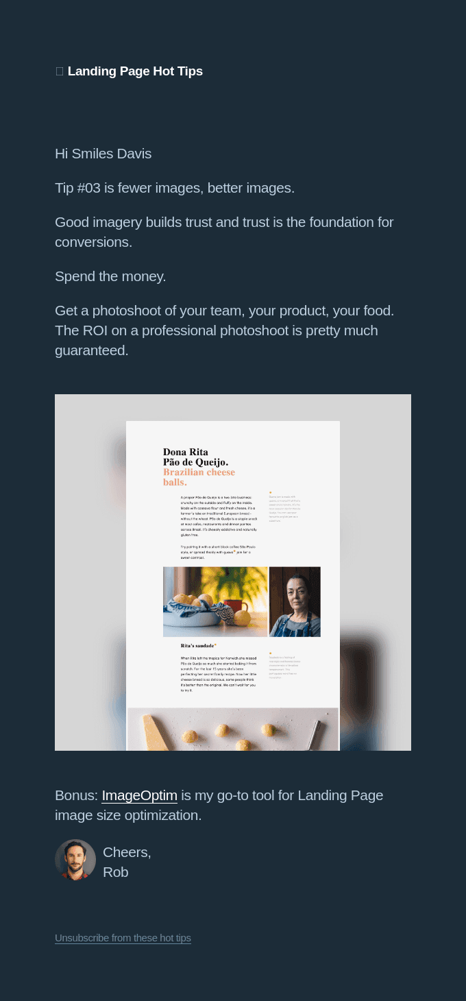 🔥Landing Page Hot Tip #03 - Fewer Images, Better Images