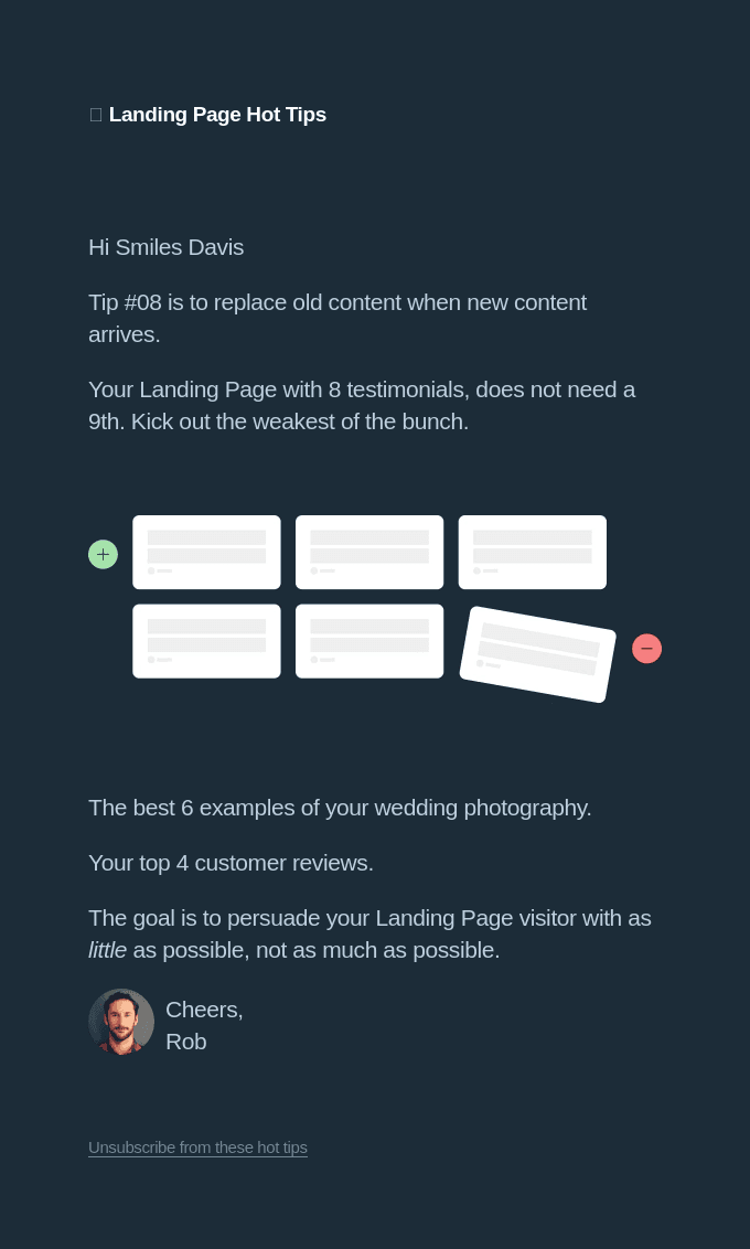 🔥Landing Page Hot Tip #08 - Replace, don't add
