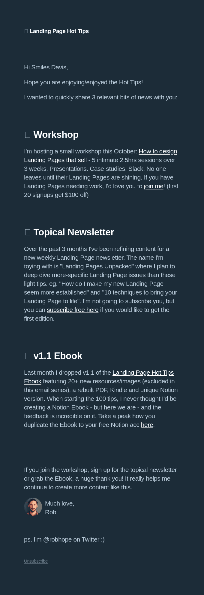 🔥 Landing Page Workshop + New Topical Newsletter