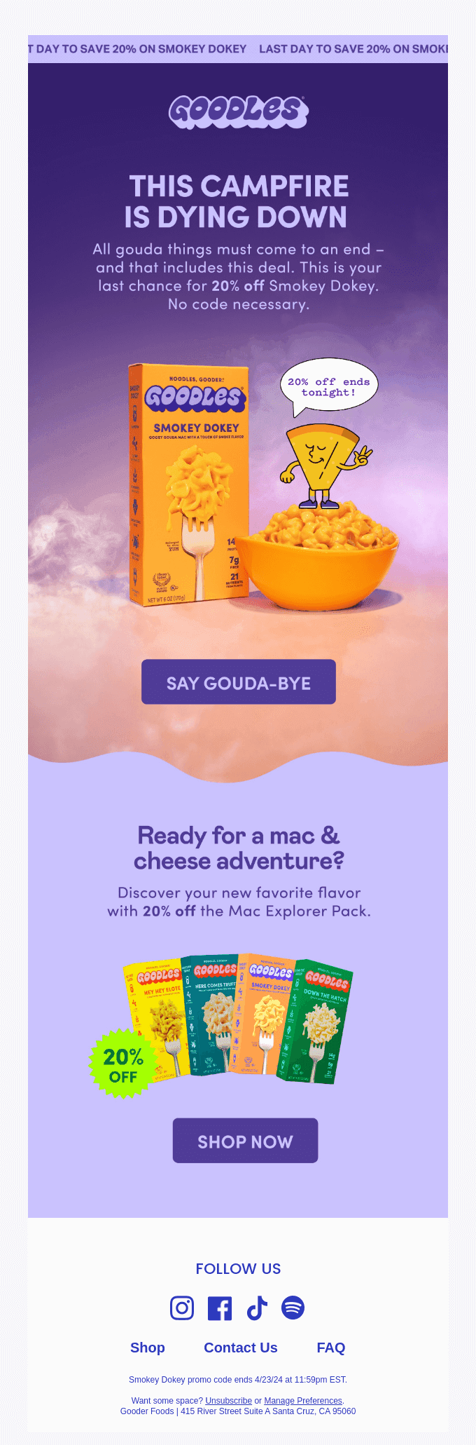 Last chance for 20% off Smokey Dokey