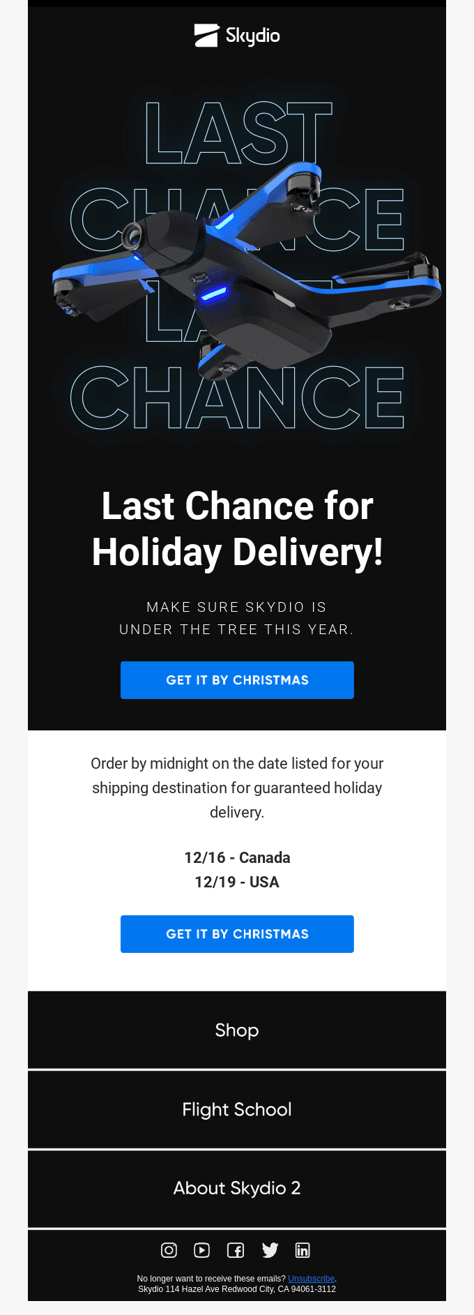 Last chance for Holiday Delivery!