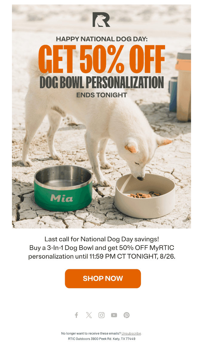 Last Chance! National Dog Day Savings