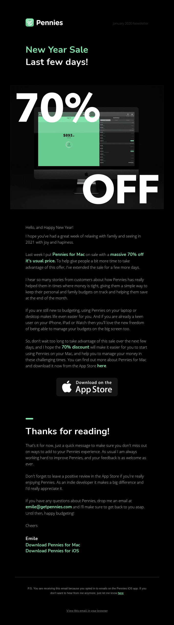 Last Day Sale - 70% OFF Pennies for Mac