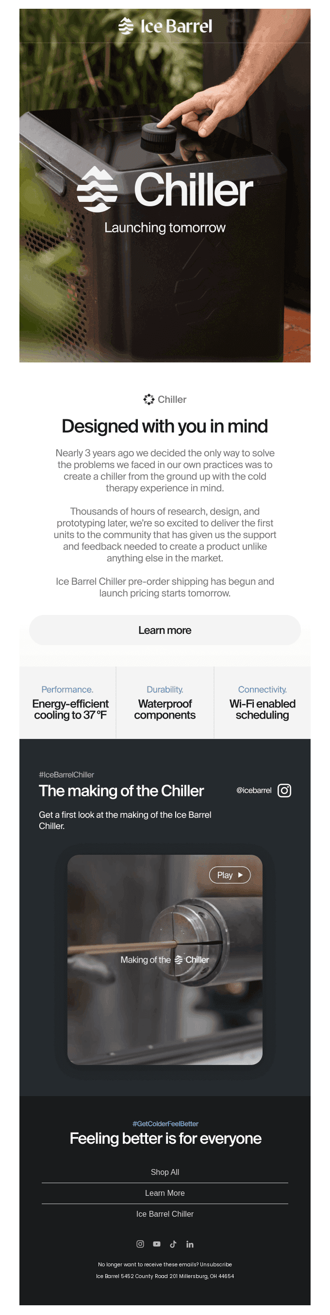 Launching tomorrow: Ice Barrel Chiller