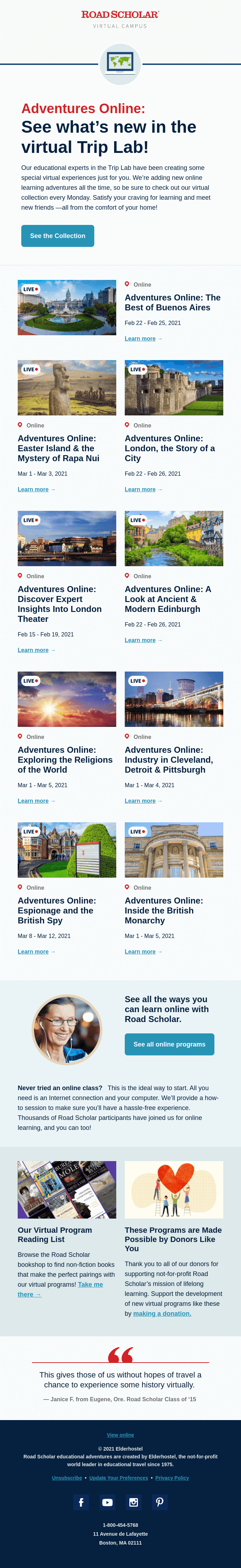 Learning @ Home: Your Weekly Recommended Virtual Programs