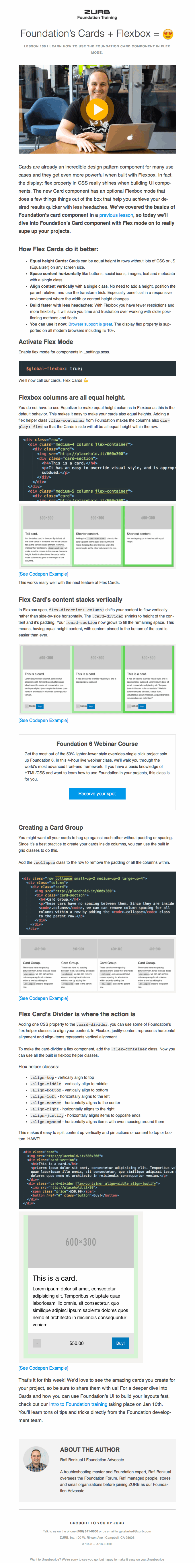 Lesson 150 | Foundation’s Cards + Flexbox = 😍