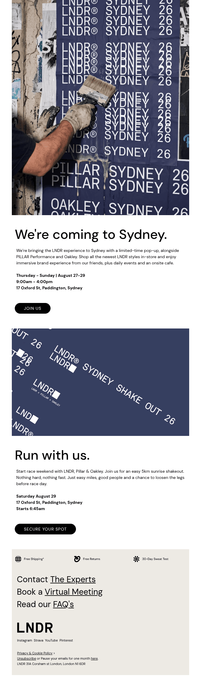 Sydney, we’re coming for you.