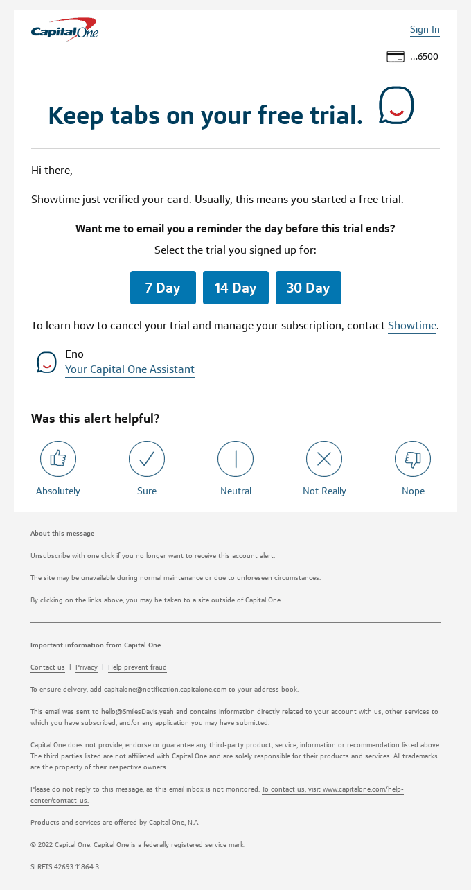 Looks like you started a free trial