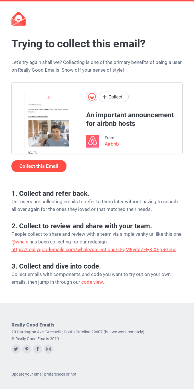 Looks like you tried to collect this email, but it didn’t work. Maybe we can help...