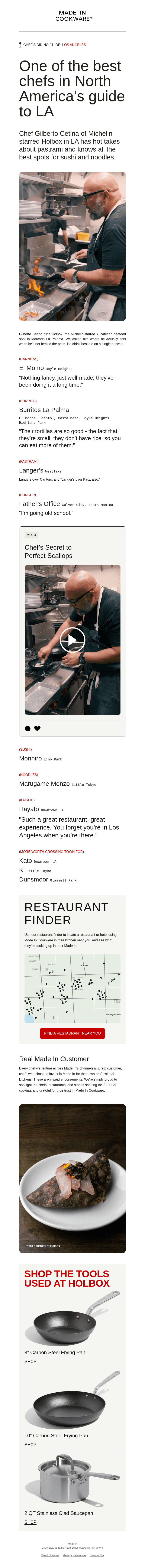 Chef's Dining Guide: Los Angeles