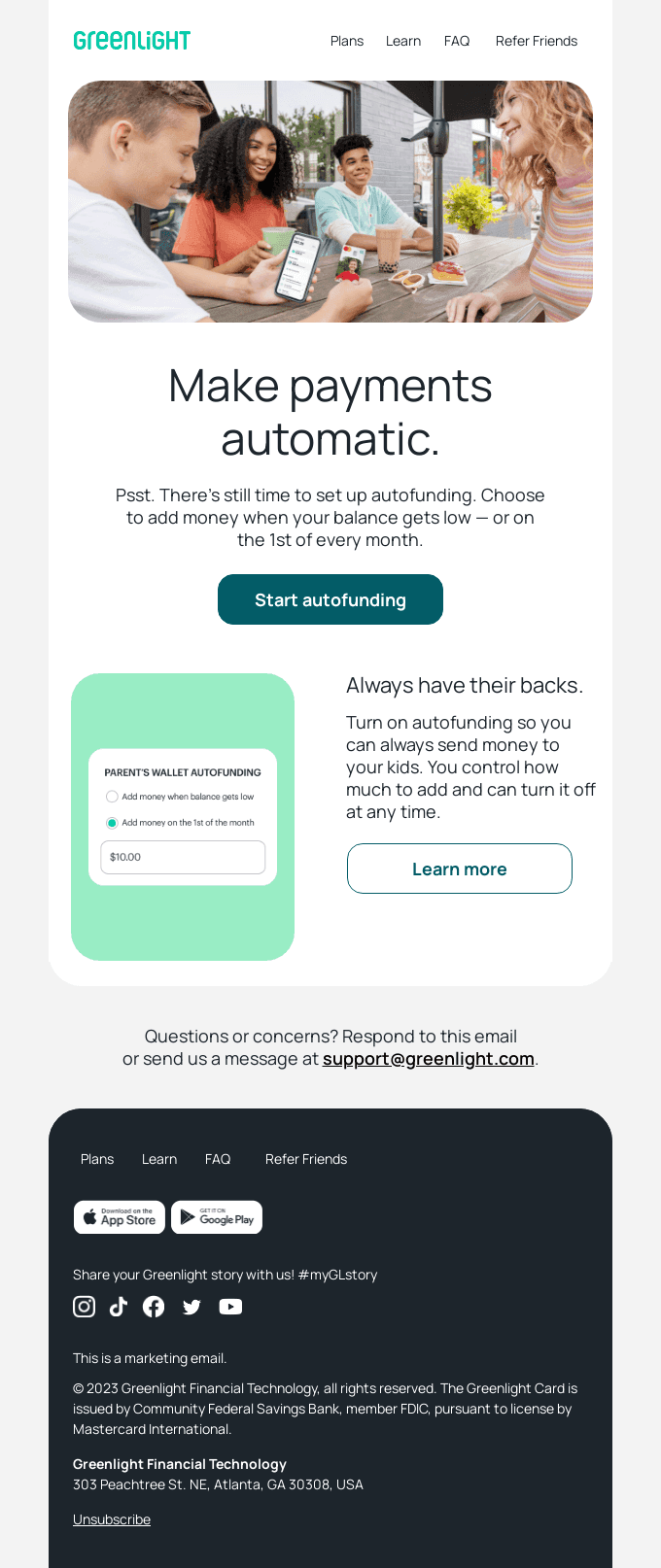 Make life easier. Try autofunding.