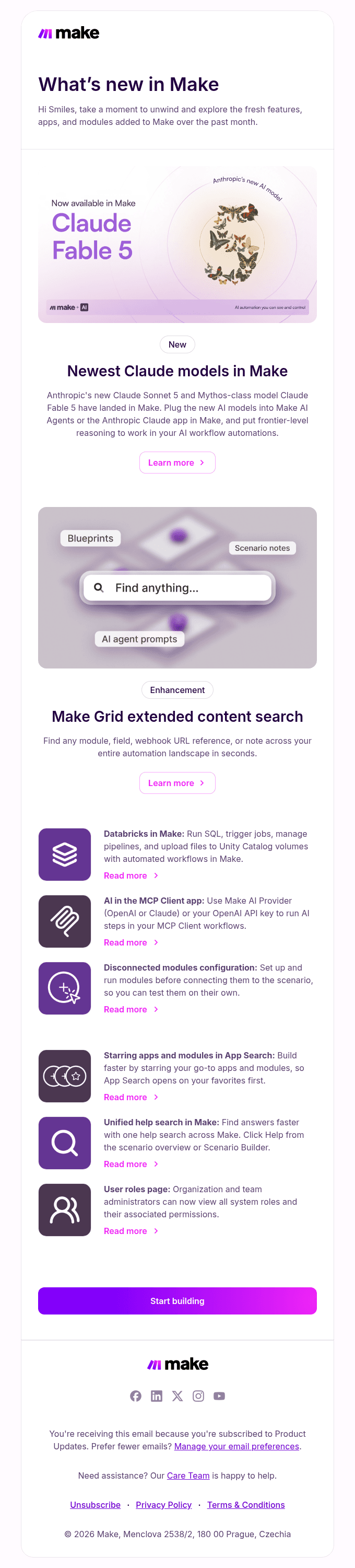 Meet Claude Fable 5 + smarter search across Make 🔍✨