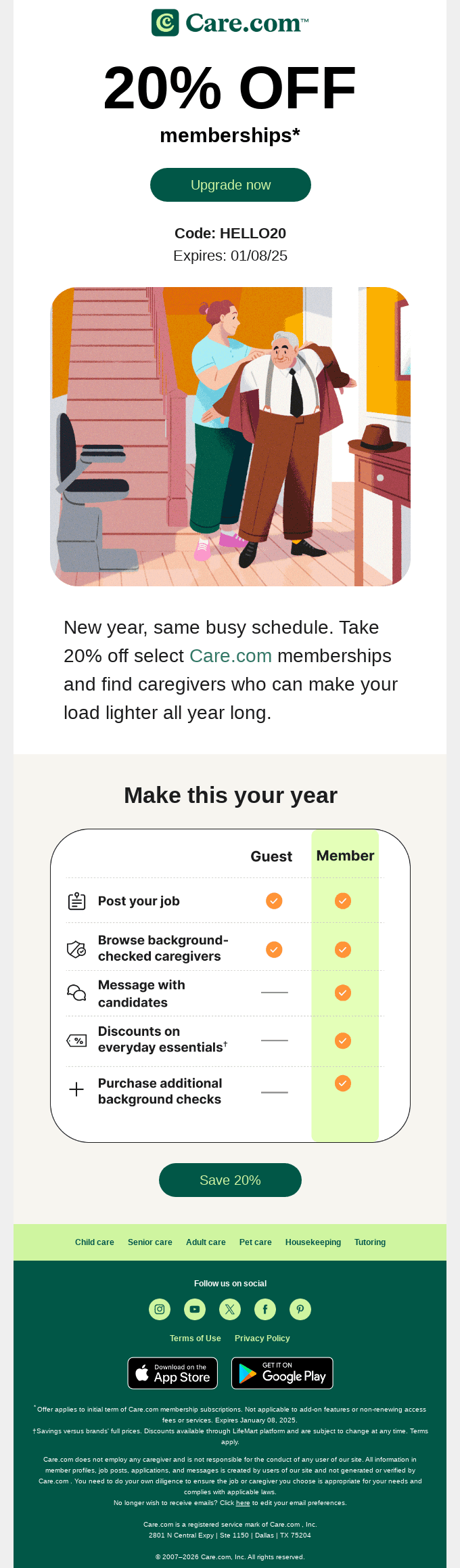 Make this your year—save 20% on Care.com