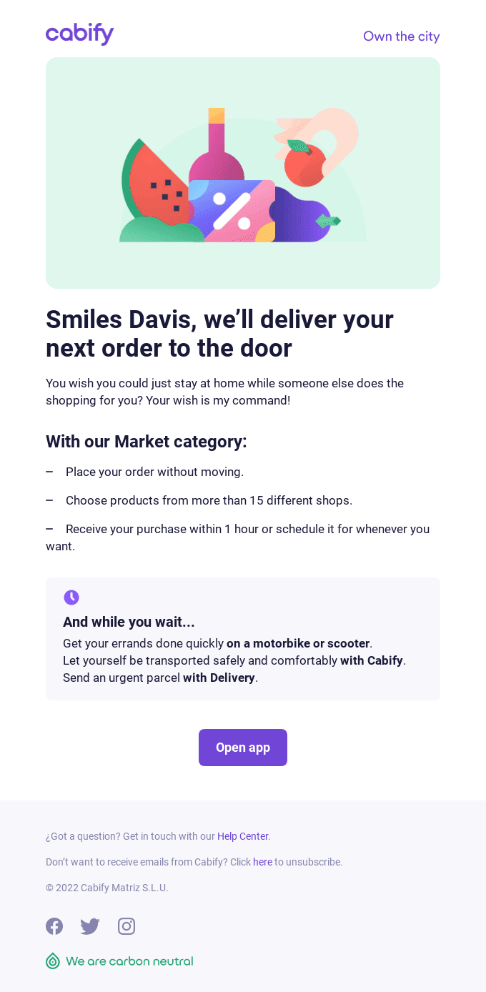 Smiles Davis, do your shopping without leaving the house