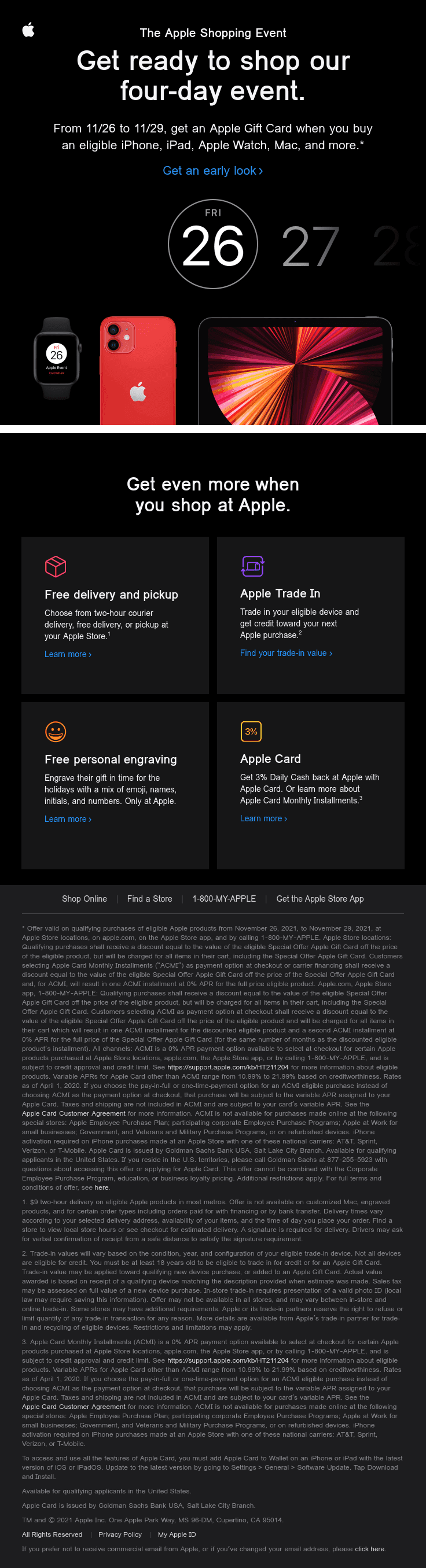 Mark your calendar for the Apple Shopping Event. Starts soon.