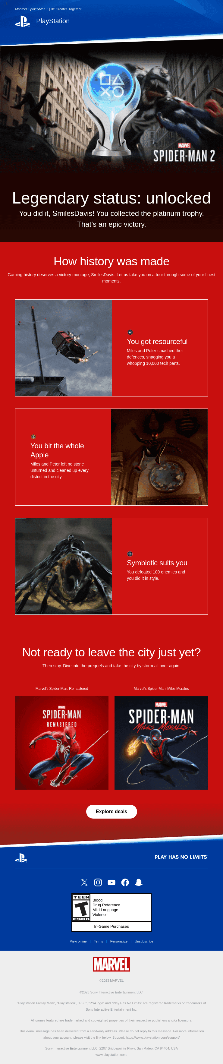 Marvel’s Spider-Man 2 Platinum trophy unlocked