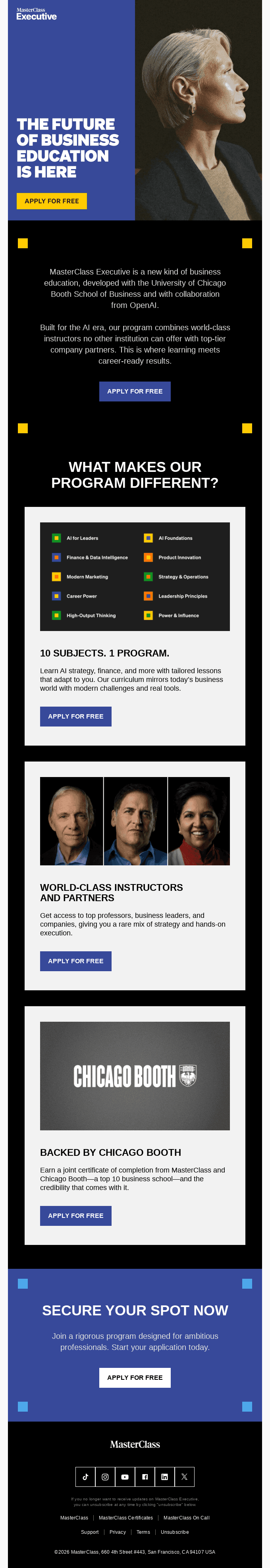 Introducing MasterClass Executive