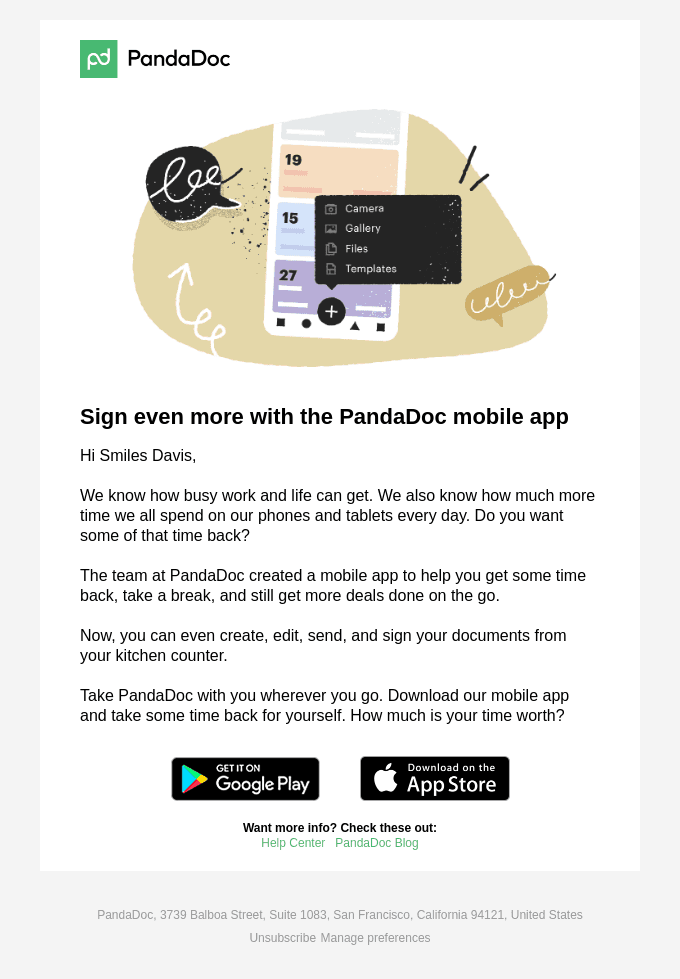 📱Smiles Davis, Try the PandaDoc Mobile App!