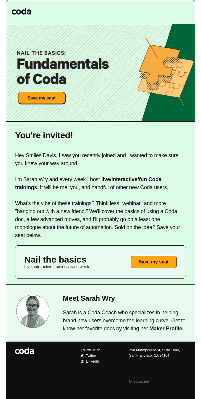 Smiles Davis! You're invited to nail the basics. 🔨