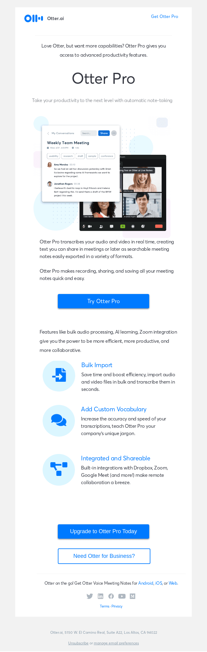 Meet Otter Pro! Instantly boost your productivity with automatic note-taking