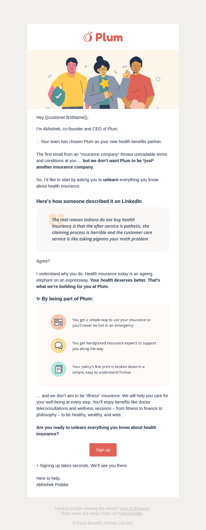 Meet your new health partner, Plum – with a question from the CEO