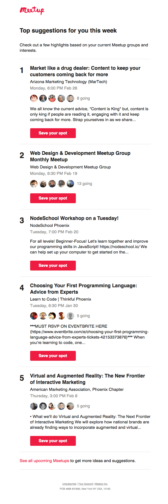 Meetups this week with: Marketing Technologists, Web Developers
