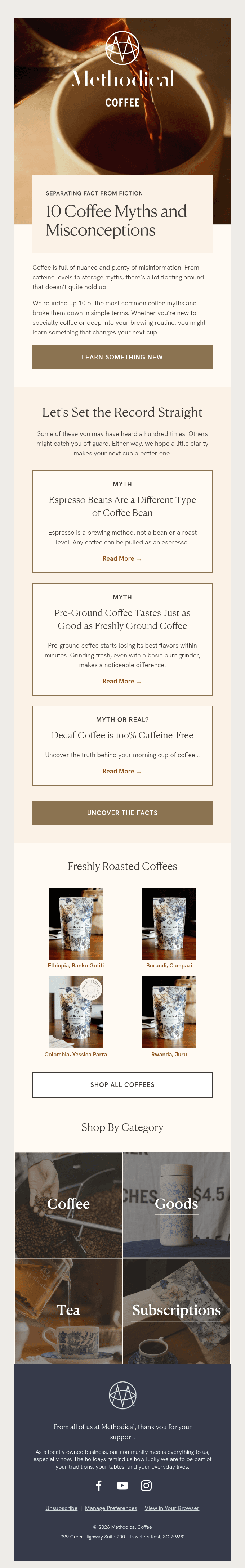 ☕ Coffee Facts vs. Fiction