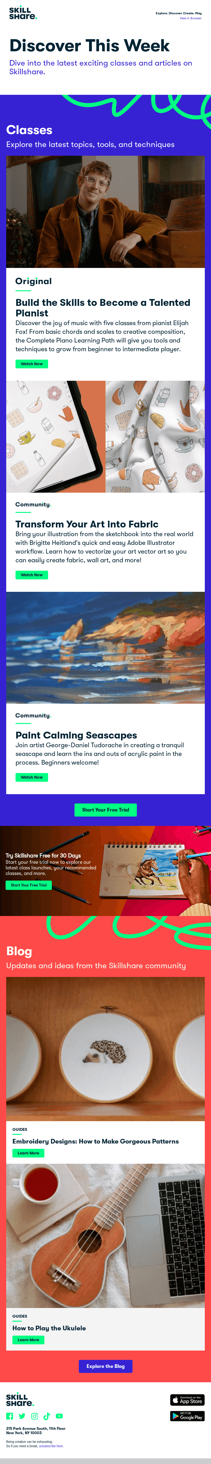 Mike, Learn to Play Piano, Fabric Design for Illustrators, and More!