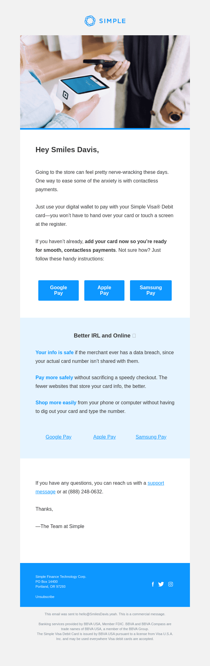 Mobile Payments with Your Simple Card 💳